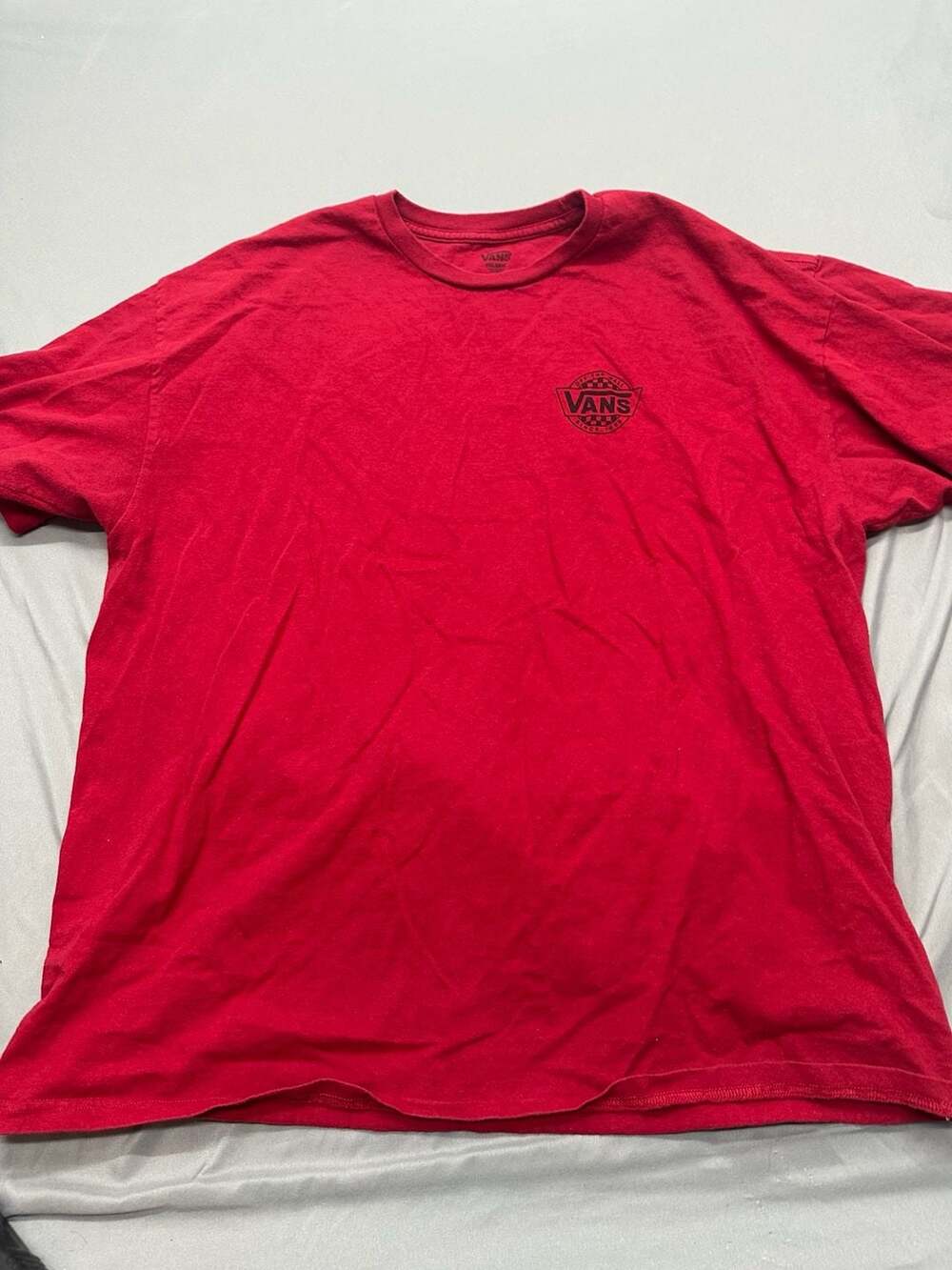 Vans Mens T Shirt Large L Classic Fit Graphic Off The Wall Red Cotton Camisa